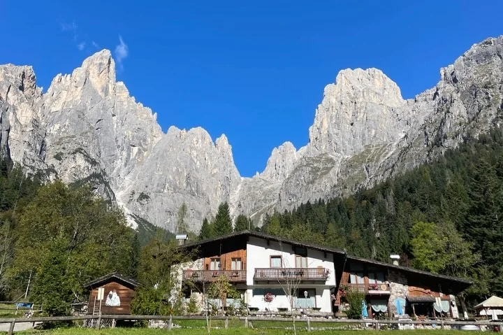Rifugio Cereda under the Pale di San Martino